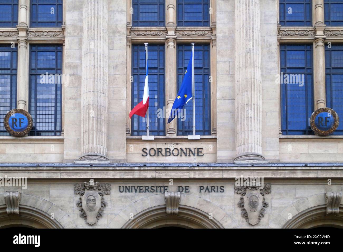 La Sorbona è un edificio del quartiere Latino di Parigi, che era la casa storica dell'ex Università di Parigi. Oggi, ospita una parte o una Foto Stock