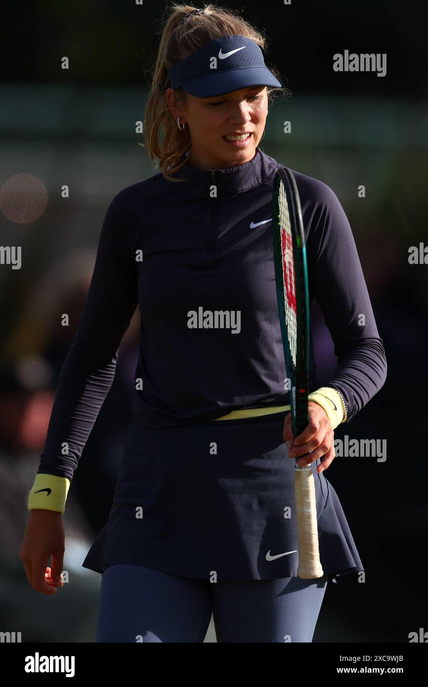 15 giugno 2024; Lexus Nottingham Tennis Centre, Nottingham, Inghilterra; Rothesay Nottingham Open, giorno 6; Katie Boulter durante il suo match contro Emma Raducanu, semifinale femminile Foto Stock