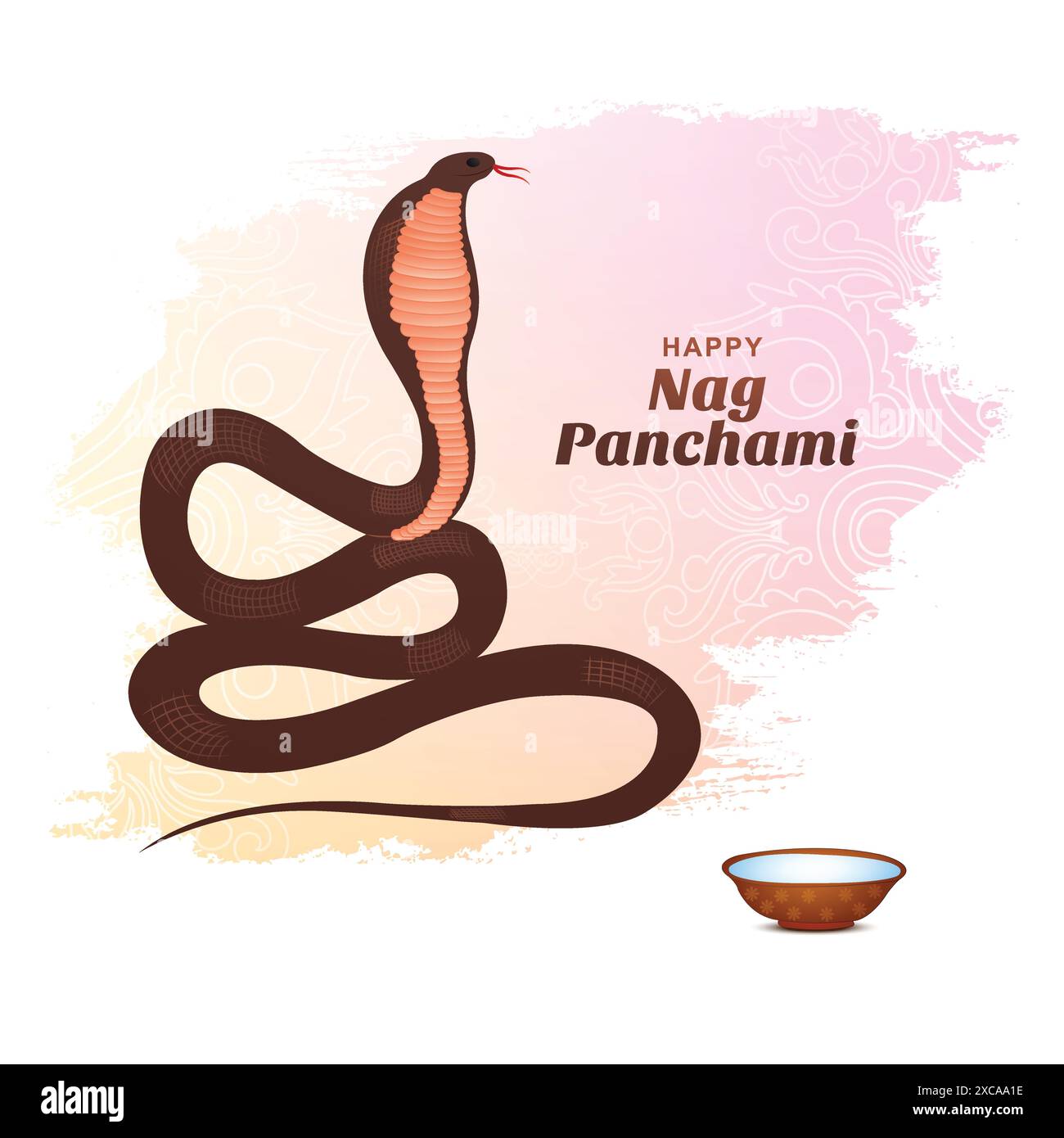 Buon nag panchami indian festival card background Illustrazione Vettoriale