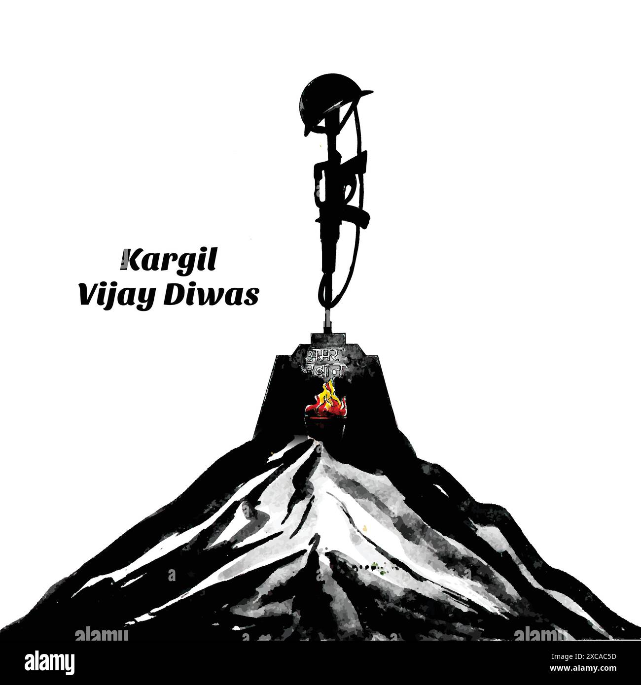 Happy kargil vijay Diwas sfondo poster Illustrazione Vettoriale