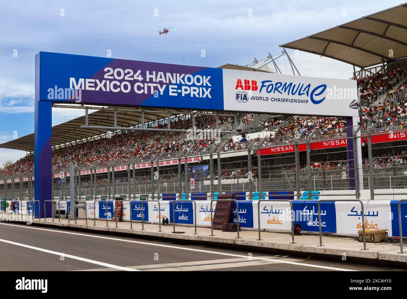 Circuito automobilistico e folla di Formula e Messico Foto Stock