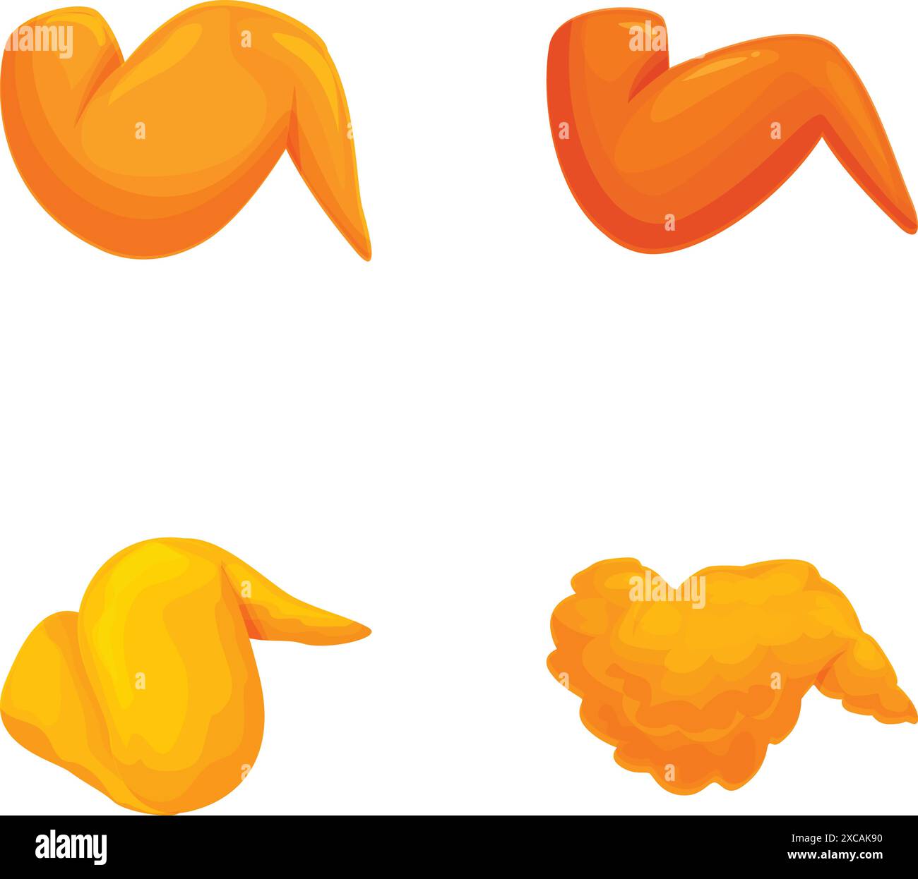 Vivace collezione di ali di pollo e bacchette di pollo illustrati in vari stili Illustrazione Vettoriale