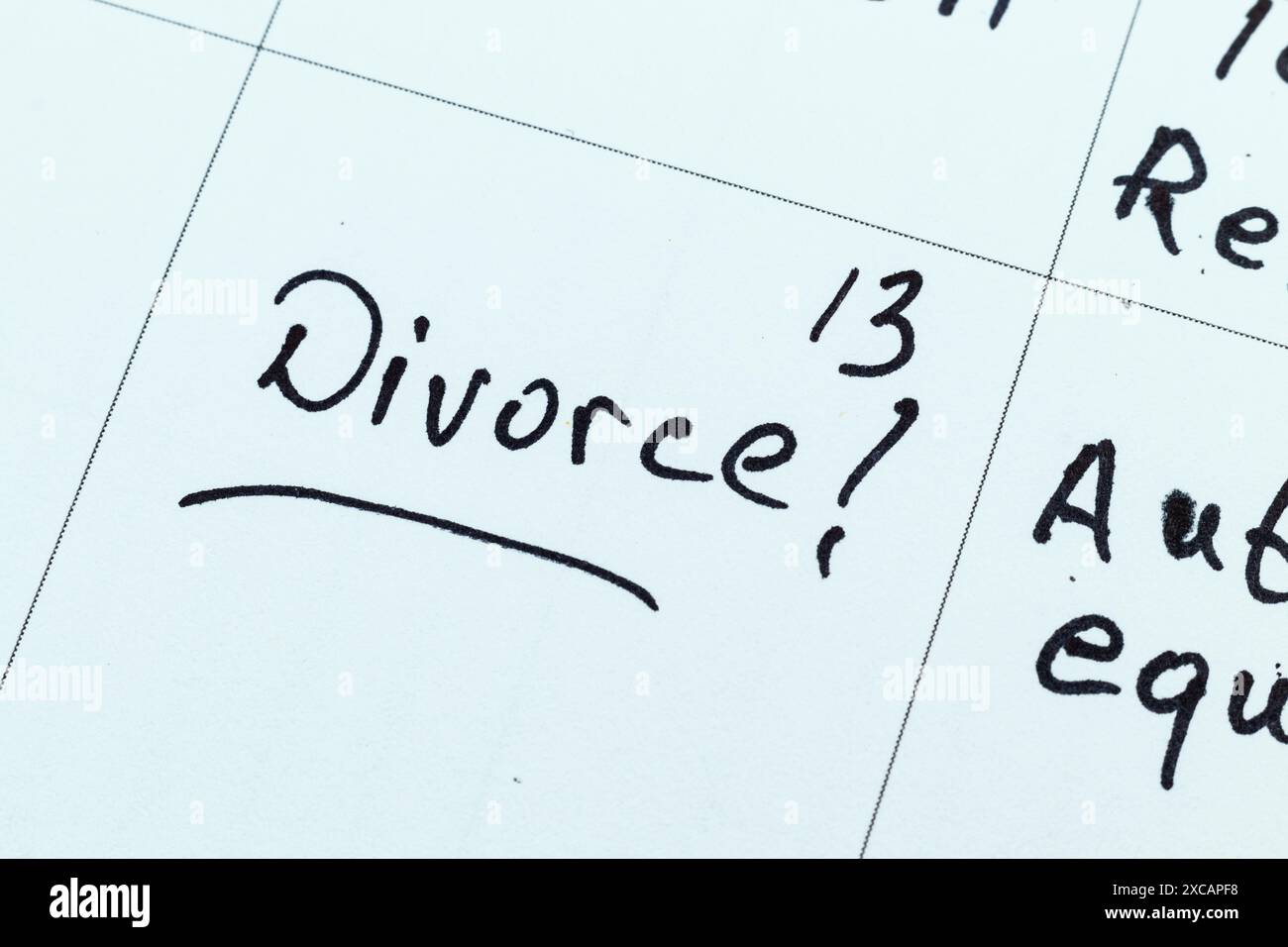 Immagine concettuale per una foto di divorzio Foto Stock