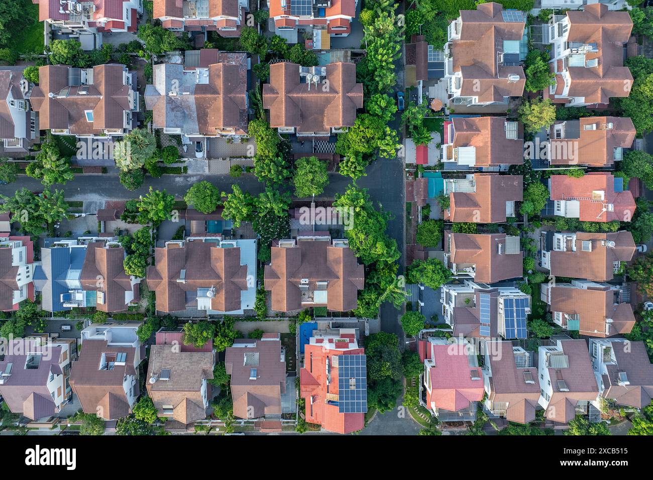 4 giugno 2024: Scena di un'area residenziale nel distretto 7, ho chi Minh City, Vietnam Foto Stock