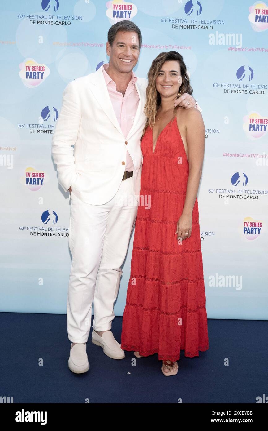 Montecarlo, Monaco. 30 maggio 2024. Cote de Pablo e Michael Weatherly partecipano al TV serie Party durante il 63° Monte-Carlo Television Festival il 15 giugno 2024 a Monte-Carlo, Monaco. Foto di David NIVIERE/ABACAPRESS. COM credito: Abaca Press/Alamy Live News Foto Stock