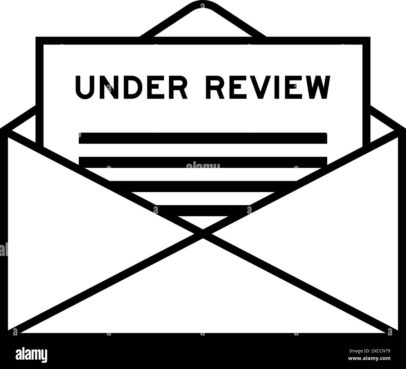 Busta e lettera con la parola in fase di revisione come titolo Illustrazione Vettoriale