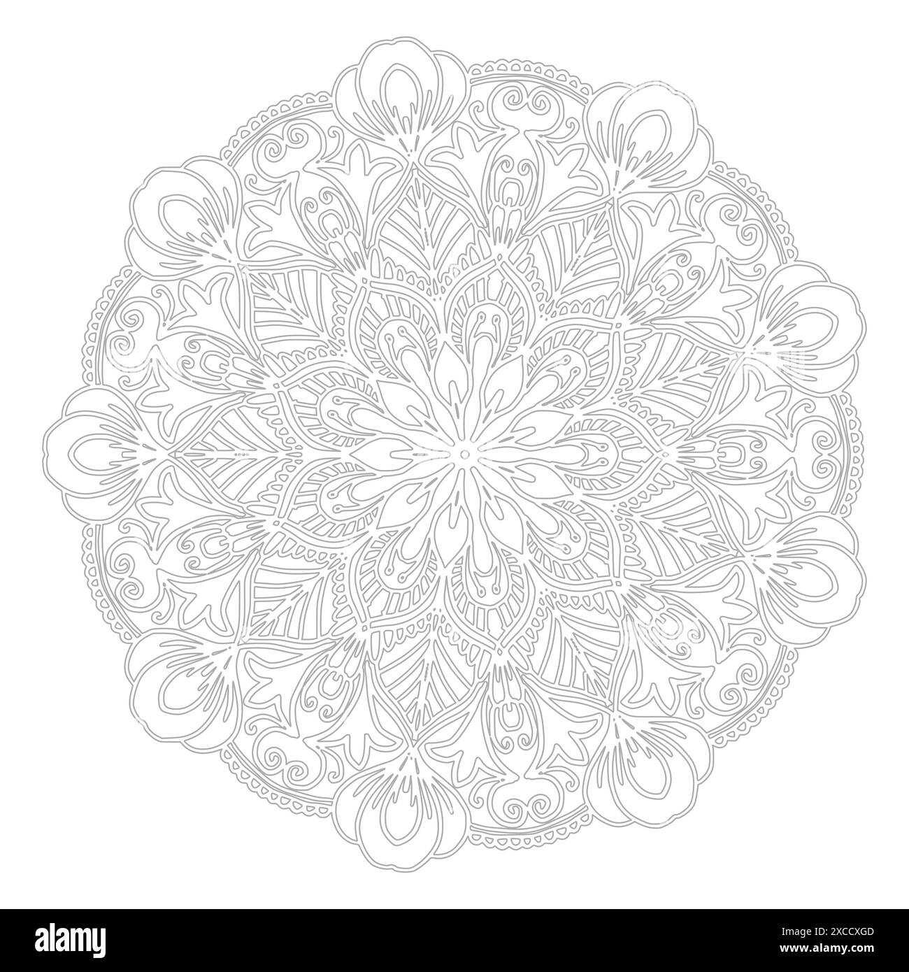 Mandala decorativo con design di colore grigio Illustrazione Vettoriale
