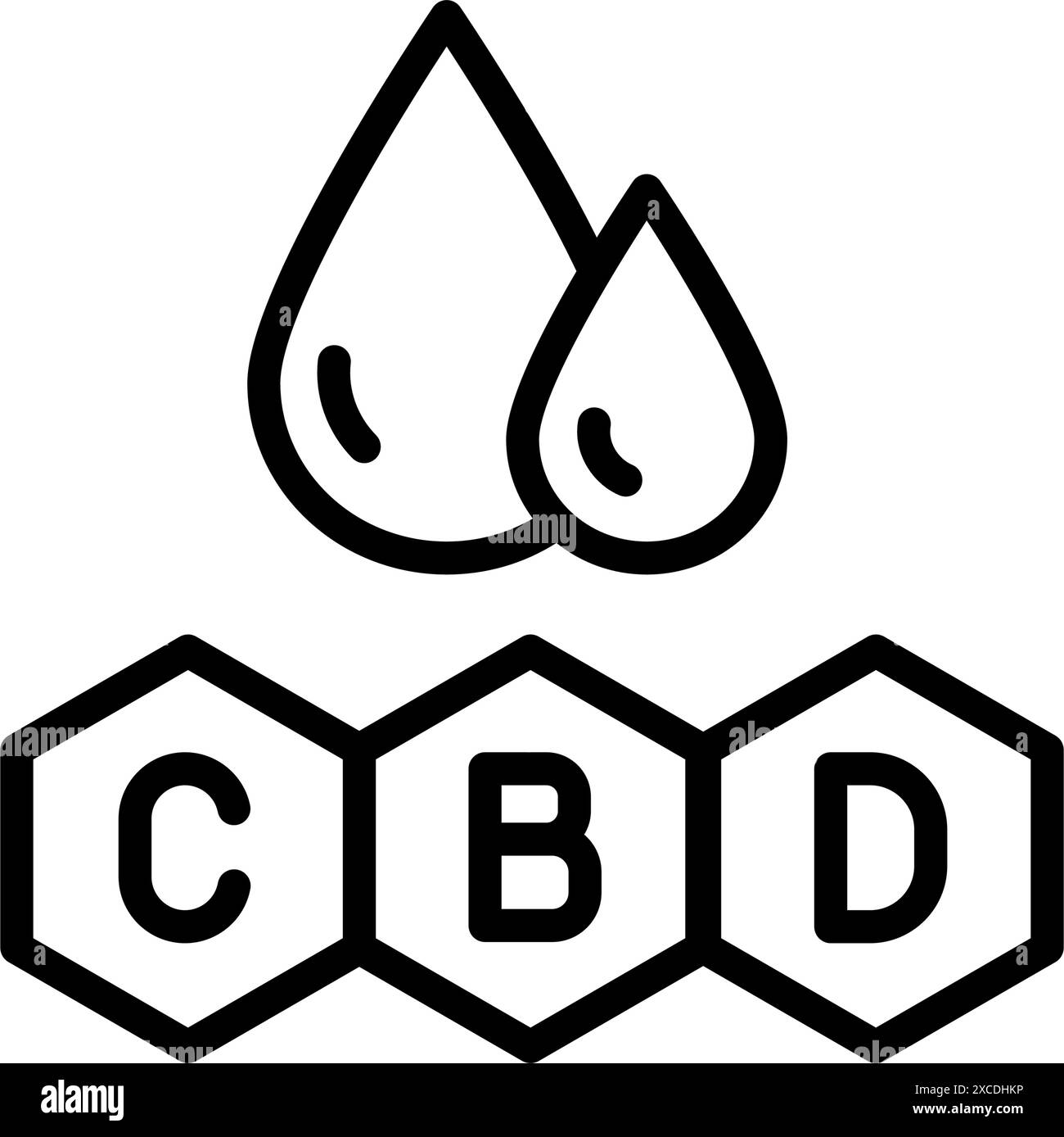 Capsule CBD per la salute mentale, il rilassamento e il trattamento della depressione. Marijuana medica o pillole di estratto di erbe infestanti CBD, icona linea. Vettore capsula di cannabis S Illustrazione Vettoriale