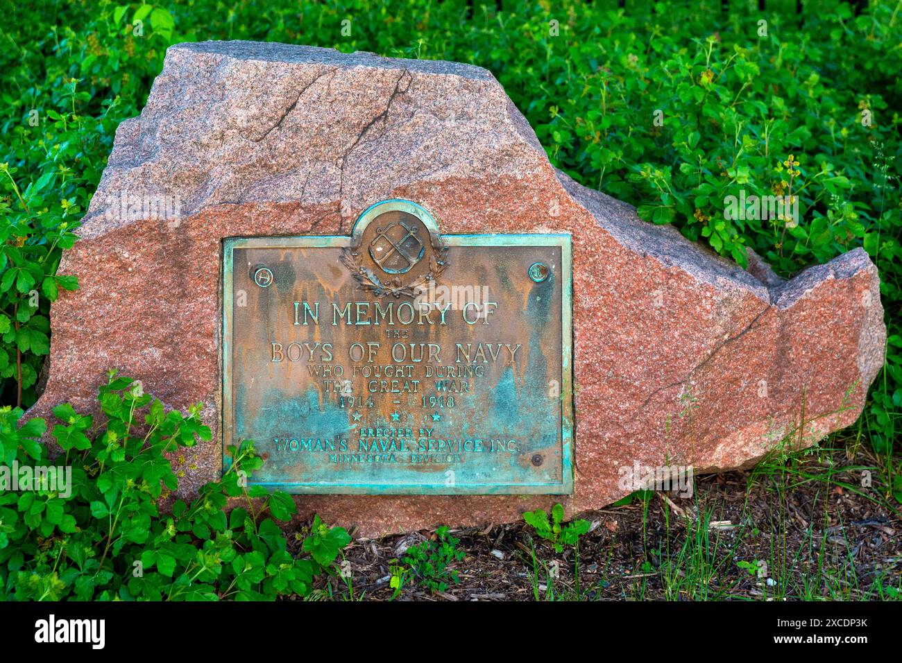 Dedicato al Memorial Day 1922, il memoriale della U.S. Navy WW i fu eretto dalla Minnesota Division of the Women's Naval Service, un'organizzazione in tempo di guerra Foto Stock