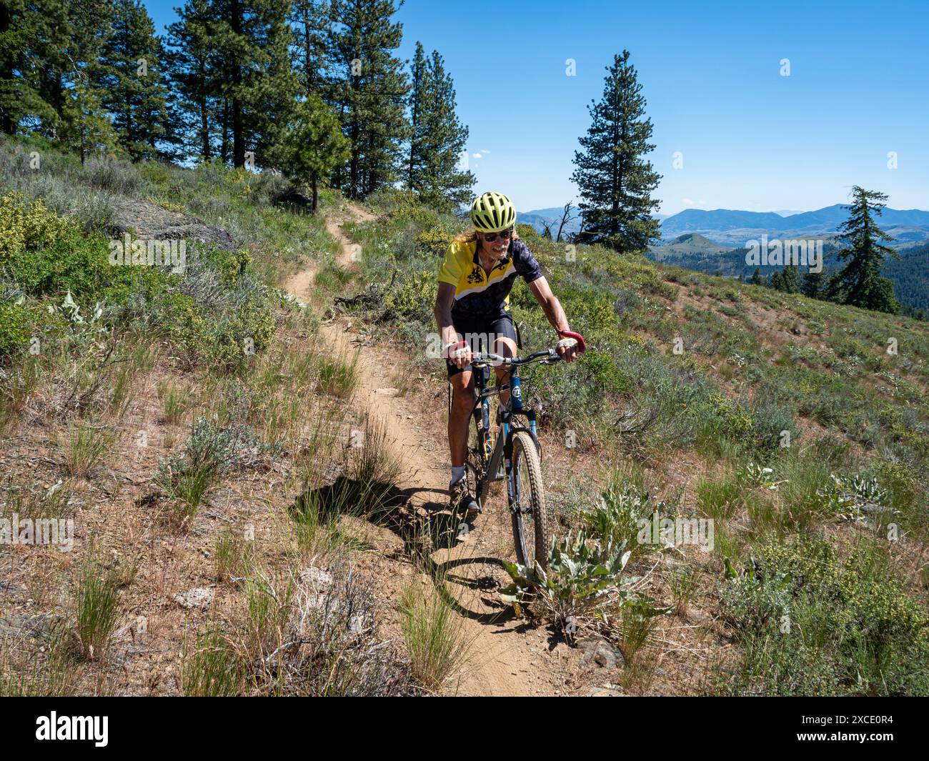 WA25456-00...WASHINGTON - giro in mountain bike sul Buck Mountain Trail nella Methow Valley. Foto Stock