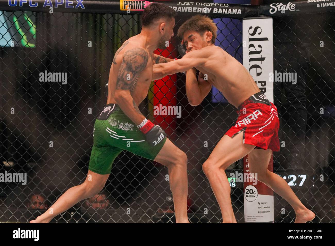 UFC Fighter Tatsuro Taira e Alex Perez Foto Stock