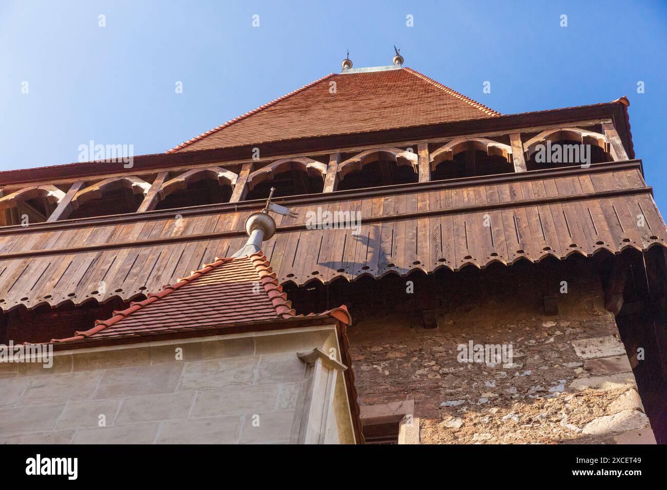 Europa, Romania, Hunedoara. Castello di Corvin, castello gotico-rinascimentale, uno dei castelli più grandi d'Europa. Foto Stock