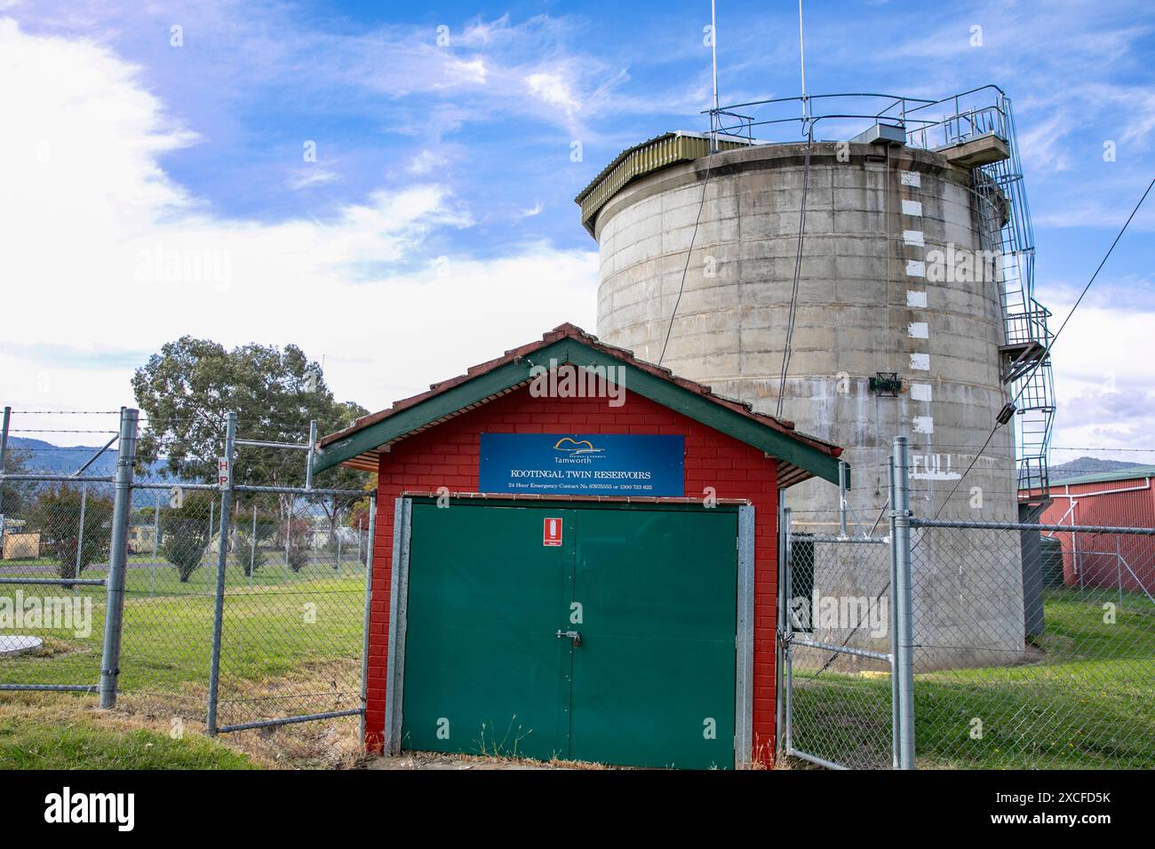 Stoccaggio dell'approvvigionamento idrico di Kootingal nel comune di Tamworth lregion, nuovo Galles del Sud regionale, Australia Foto Stock