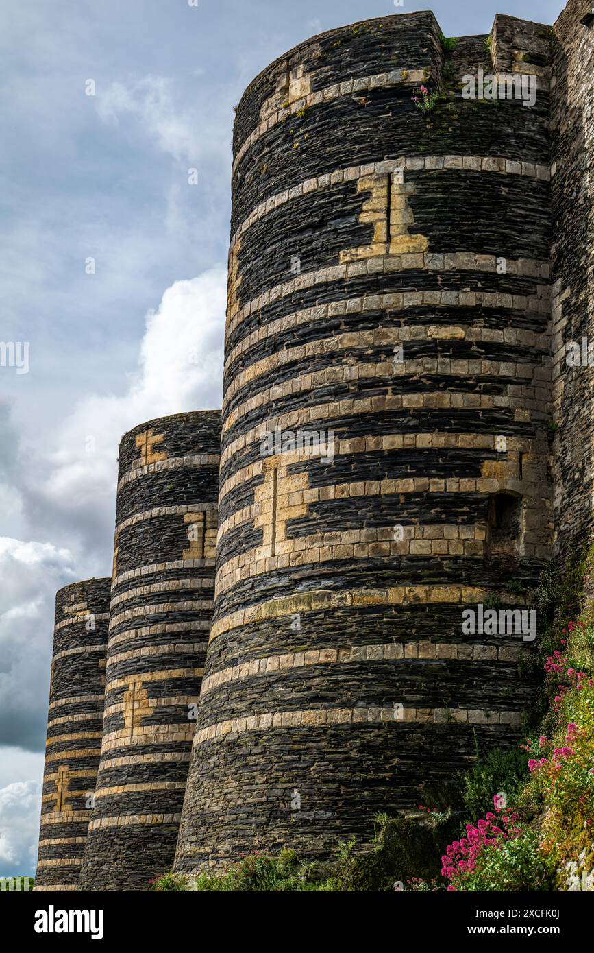 CHATEAU D'ANGERS (970-1040 E RISTRUTTURAZIONE 1234-1246) ANGERS FRANCIA Foto Stock