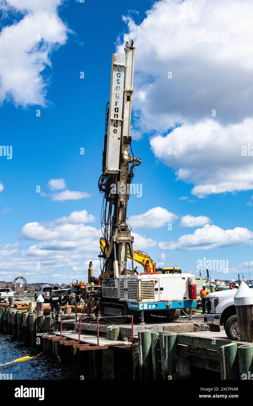 Lavori in corso sul lungomare di Halifax, nuova Scozia, Canada Foto Stock