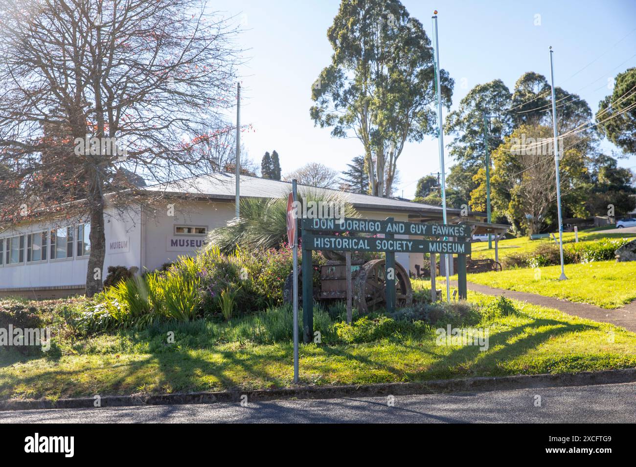 Dorrigo, città negli altopiani settentrionali del nuovo Galles del Sud, con la società storica e l'edificio del museo locale, NSW, Australia, 2024 Foto Stock