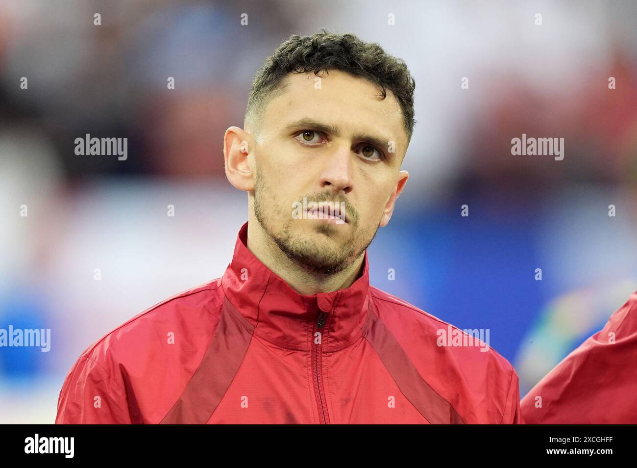 Milos Veljkovic serbo prima della partita UEFA Euro 2024 del gruppo C all
