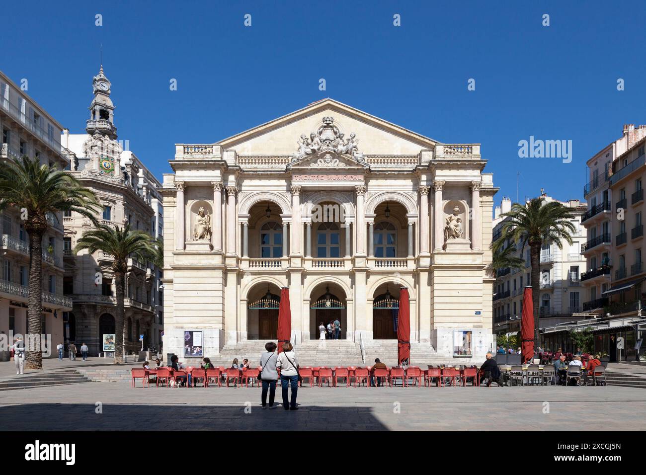 Tolone, Francia - 24 marzo 2019: L'Opera di Tolone (francese: L'opéra de Toulon), inaugurata il 1 ottobre 1862, è il secondo teatro d'opera più grande di Fran Foto Stock