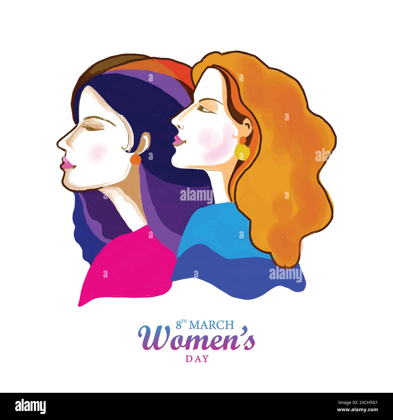 Tessera celebrativa per l'8 marzo, happy Womens Day background Illustrazione Vettoriale