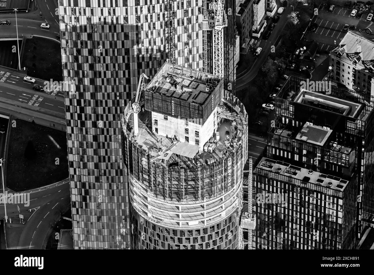 foto aerea da 2000 metri circa di edifici a torre deansgate Foto Stock