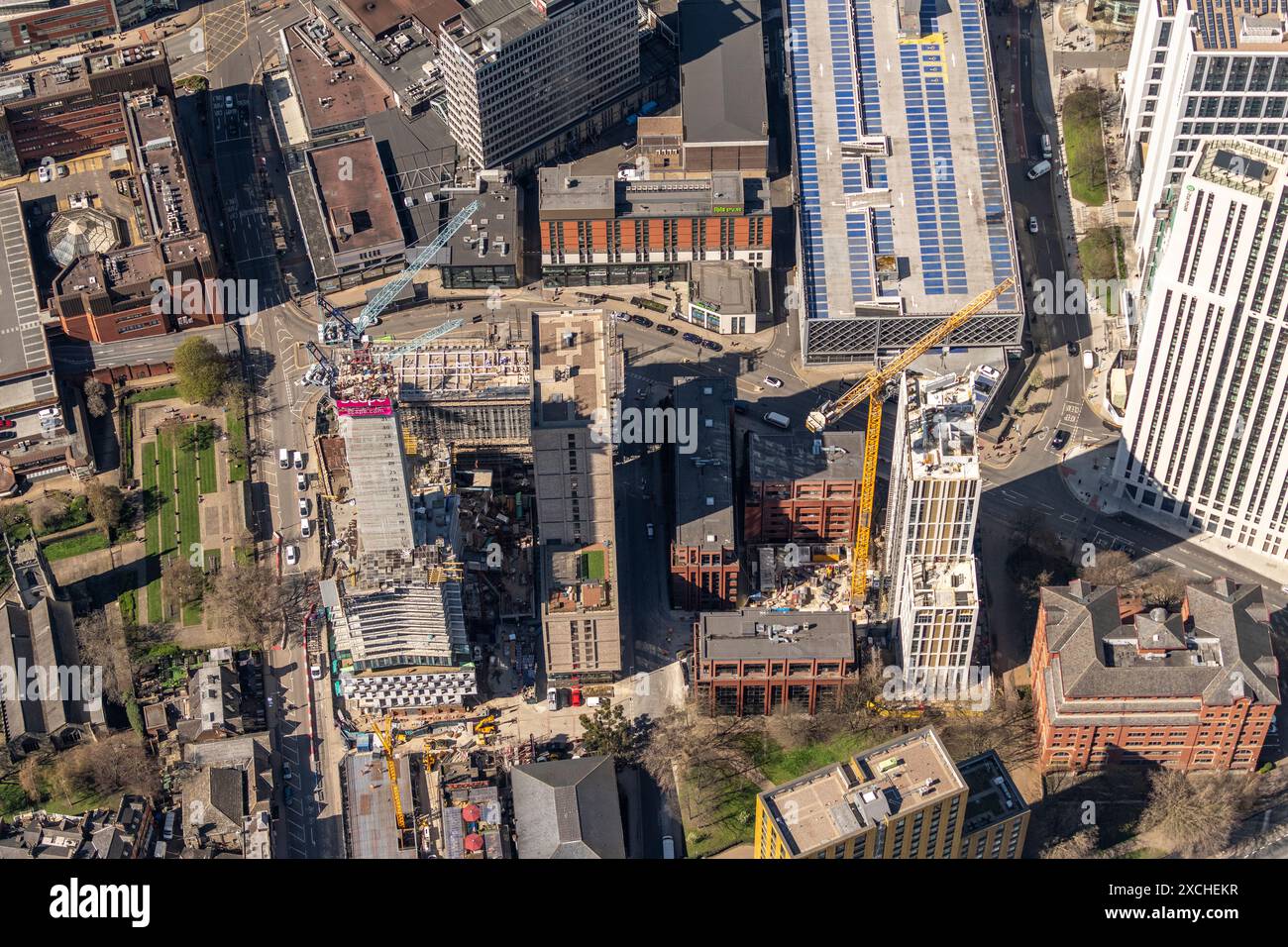 Foto aerea del centro di Leeds scattata da 2000 metri circa Foto Stock