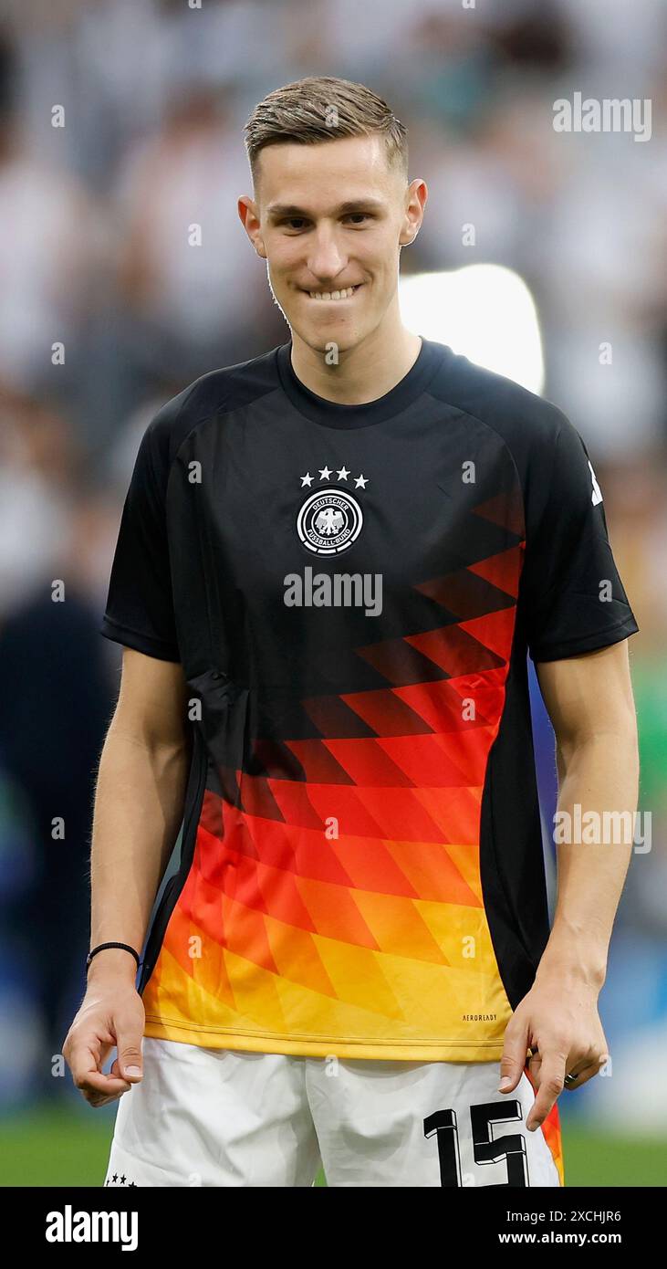 14.06.2024, GER, Monaco, calcio, Campionato europeo 2024, Germania vs Scozia, 14.06.2024, GER, Monaco di Baviera, Monaco di Baviera Football Arena, Nico Schlotterbeck (Germania, 15), credito: HMB Media/Heiko Becker/Alamy Live News Foto Stock