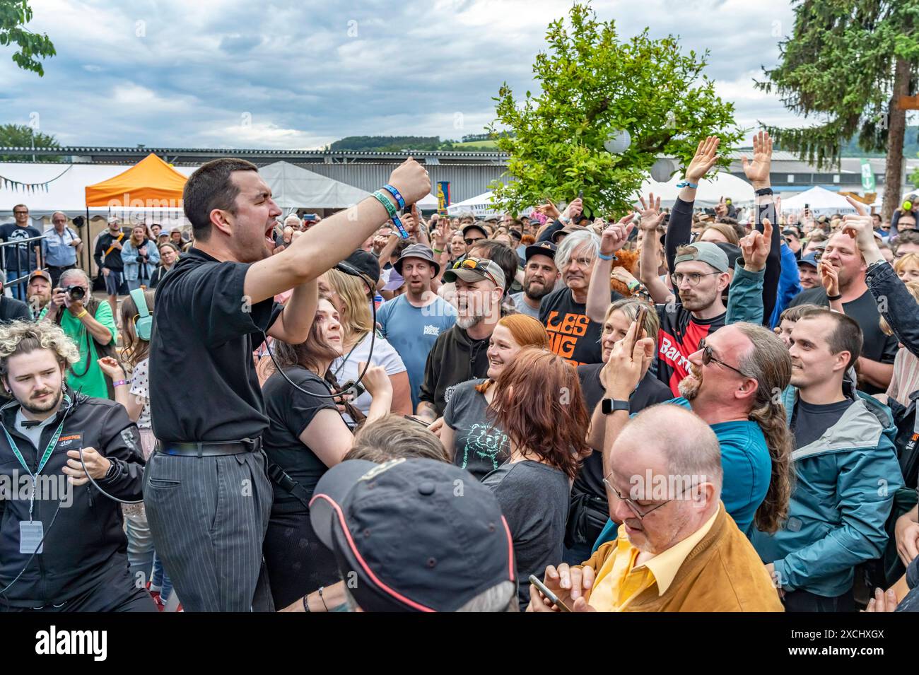Gurriers Die Irische Band Gurriers live beim Orange Blossom Special Festival, Beverungen, Deutschland Irish Band Gurriers live all'Orange Blossom Foto Stock