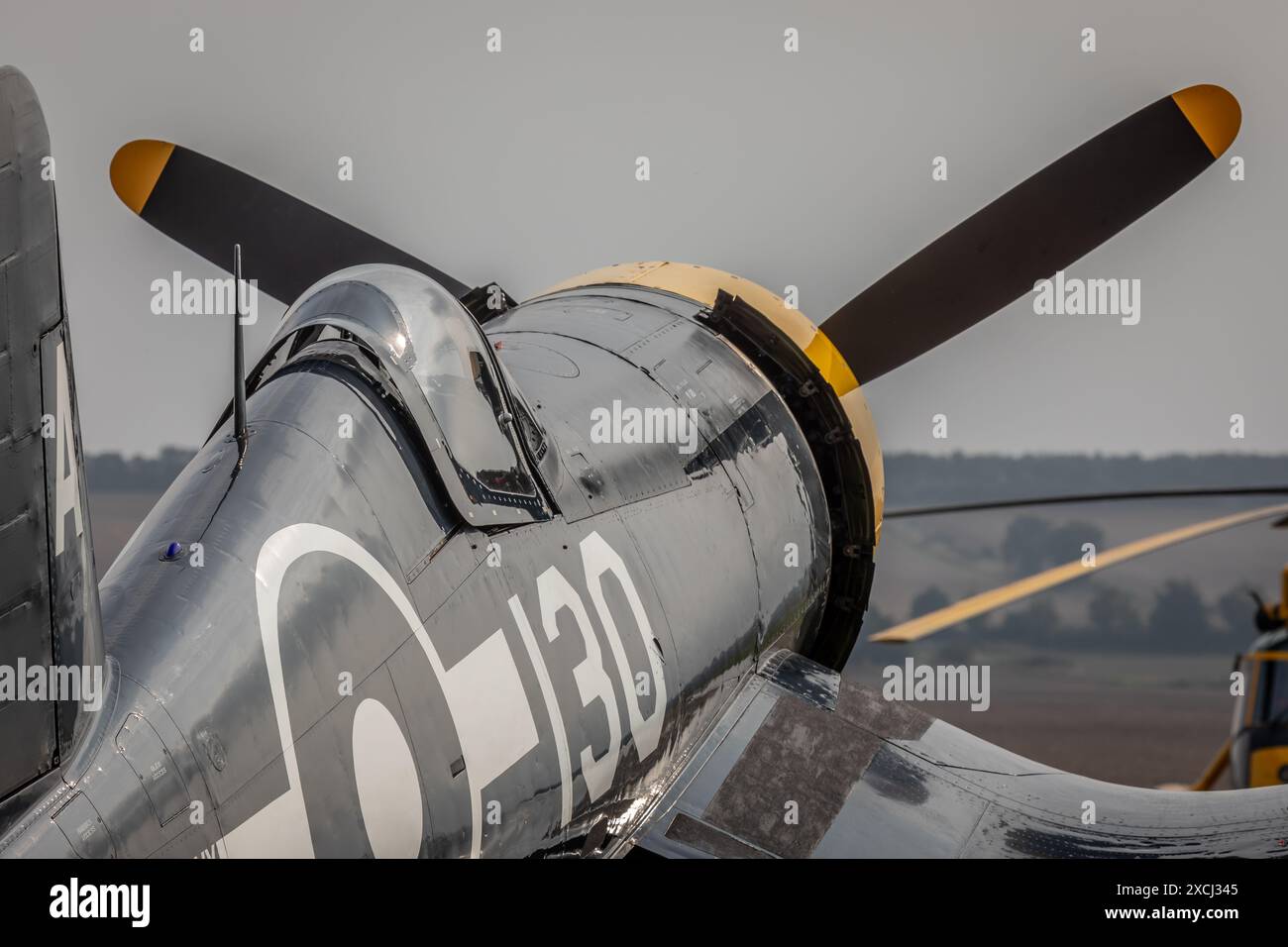 Goodyear FG-1D Corsair 'KD345', Duxford Airfield, Cambridgeshire, Regno Unito Foto Stock