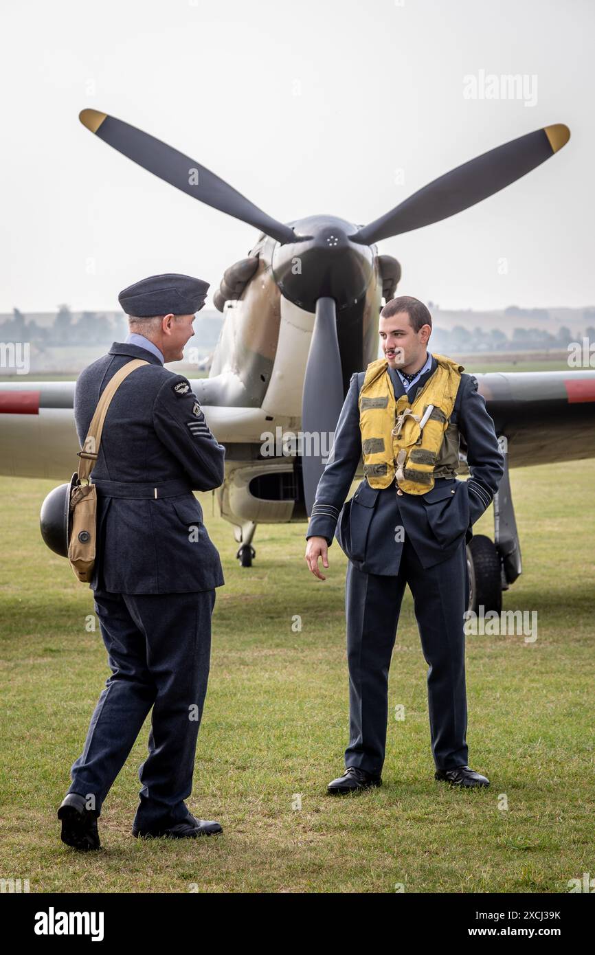 Rievocatori dell'Air Force, Duxford Airfield, Cambridgeshire, Regno Unito Foto Stock