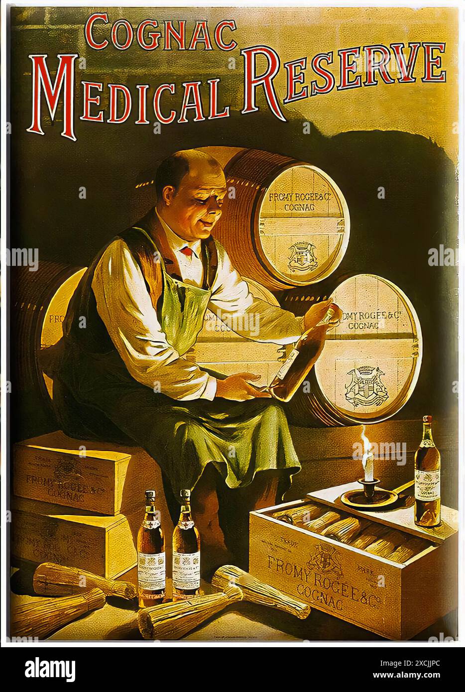 Cognac Medical Reserve - poster con stampa d'epoca Foto Stock