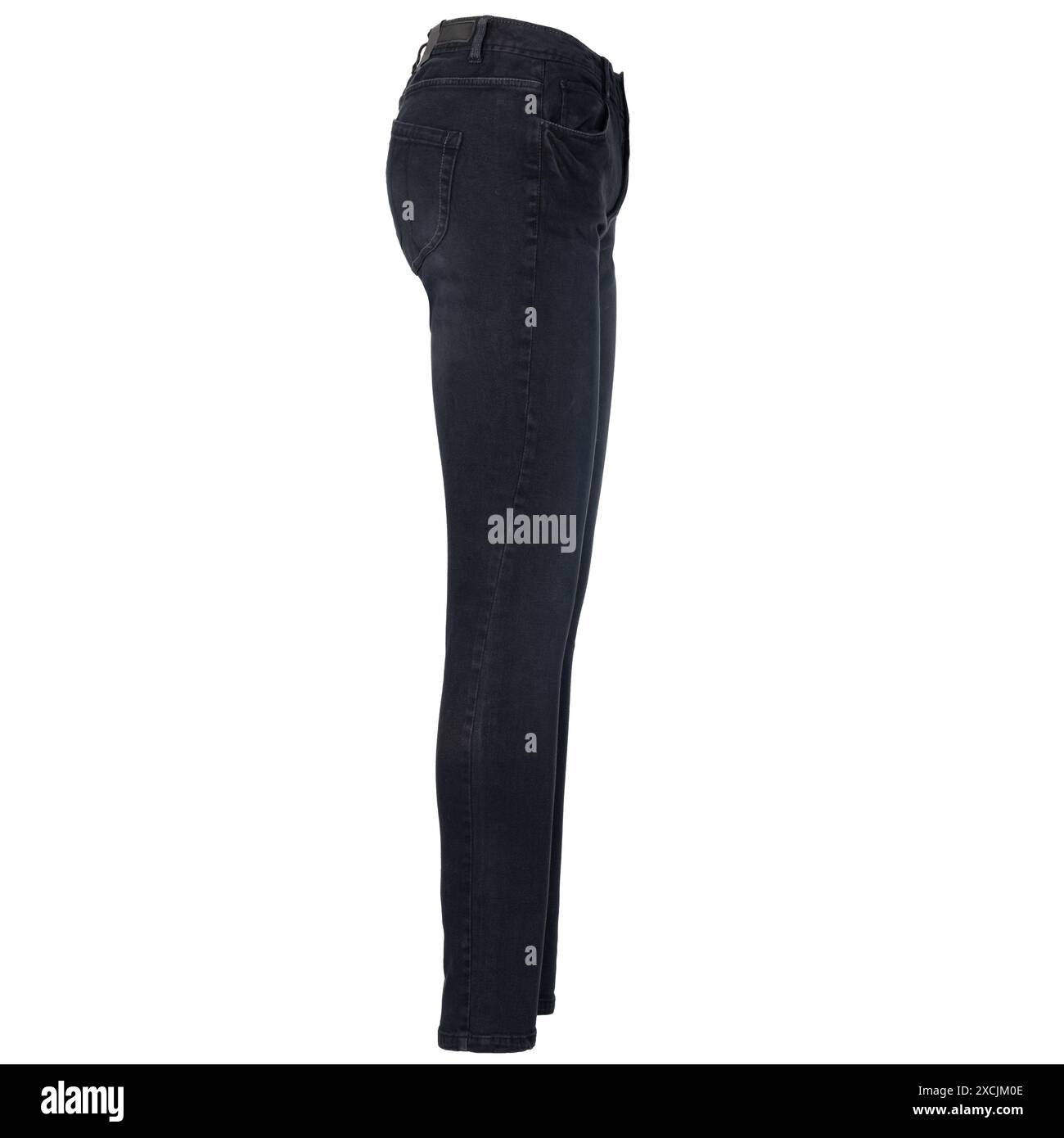 Vista laterale Dark Blue Skinny Jeans Foto Stock