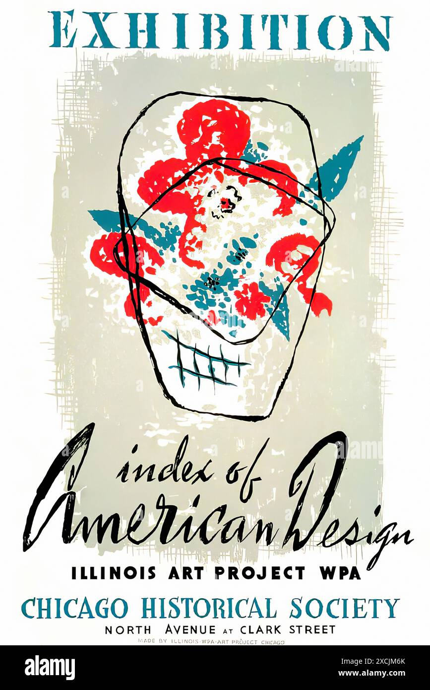 Indice della mostra del design americano, 1941 - poster con stampa d'epoca Foto Stock