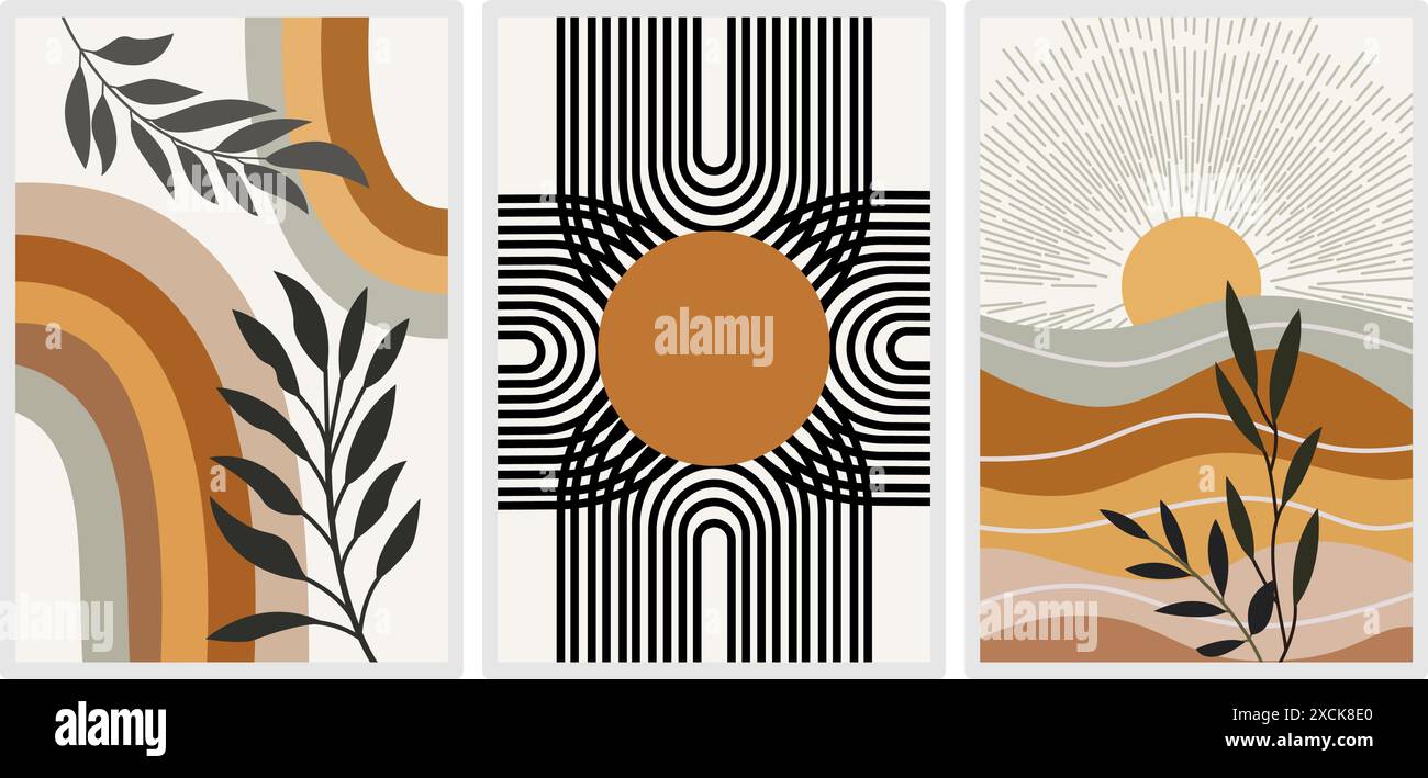 Set di carte creative con texture disegnate a mano. Illustrazione vettoriale per il progetto Illustrazione Vettoriale