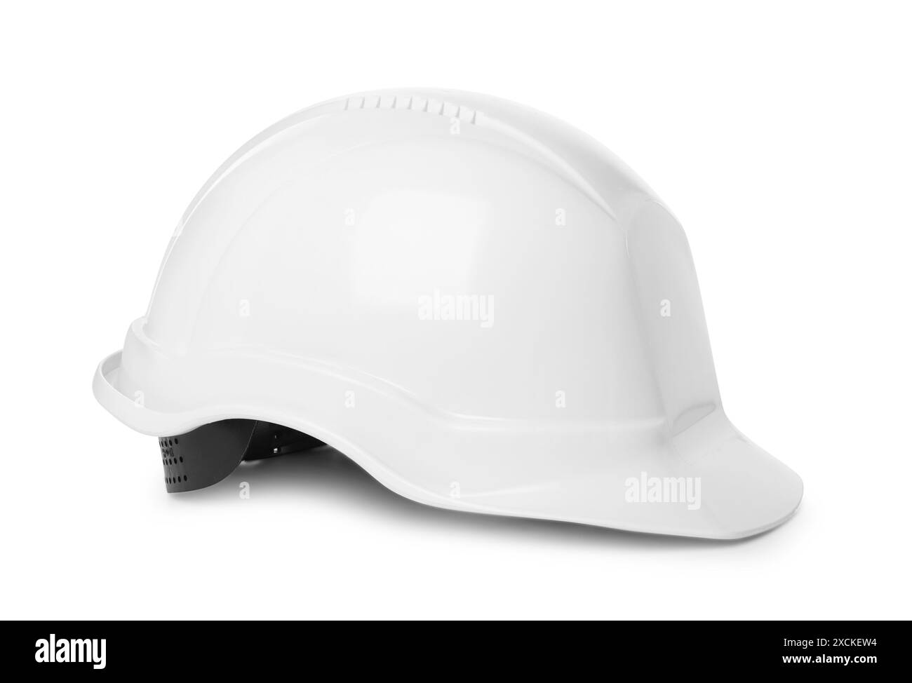 Elmetto isolato su bianco. Attrezzatura di sicurezza Foto Stock