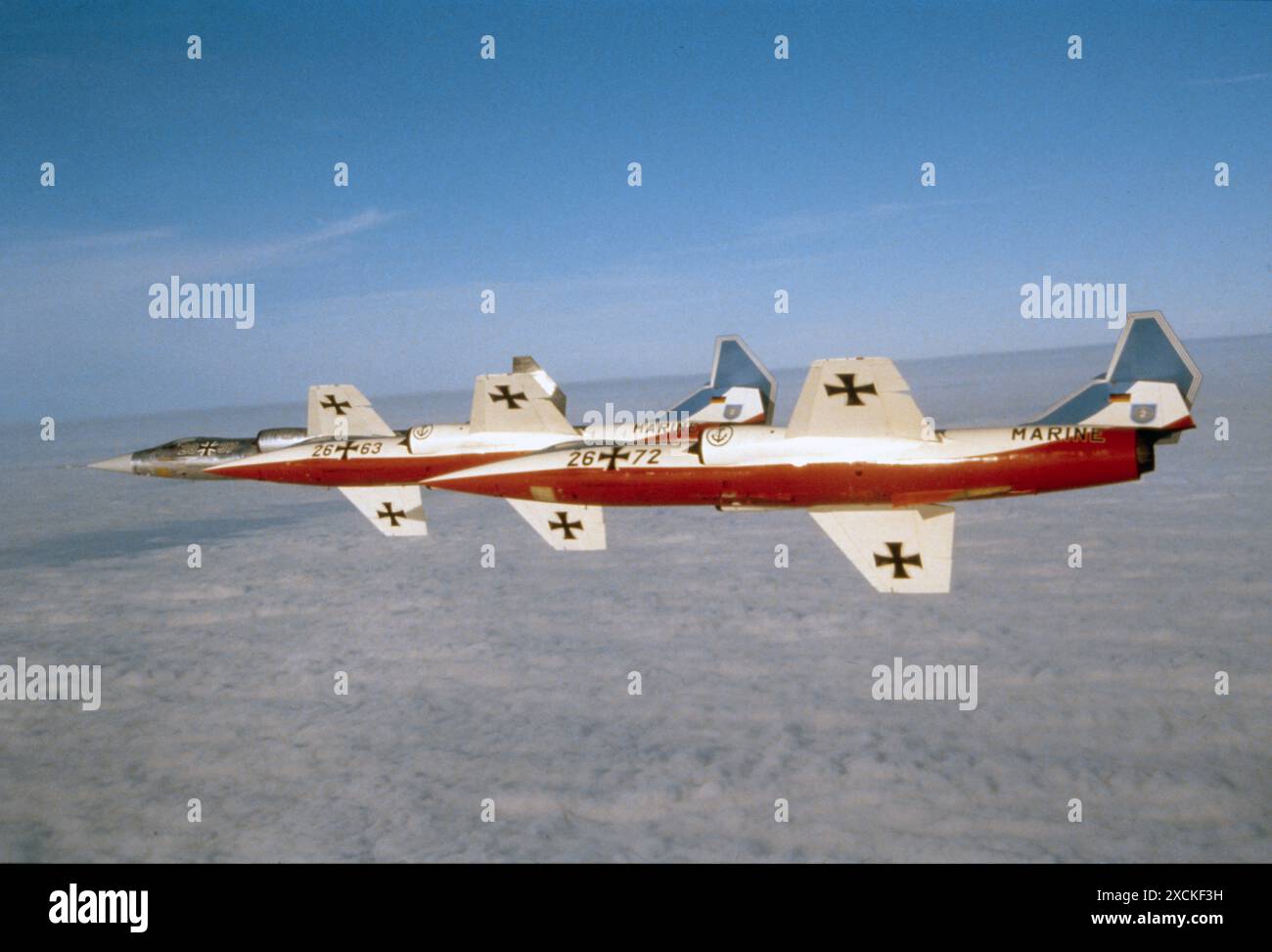 Lockheed F-104G Starfighter Federal German Navy - Bundeswehr Bundesmarine Lockheed - F 104G Starfighter - Vikings 26+63 e 26+72 Foto Stock