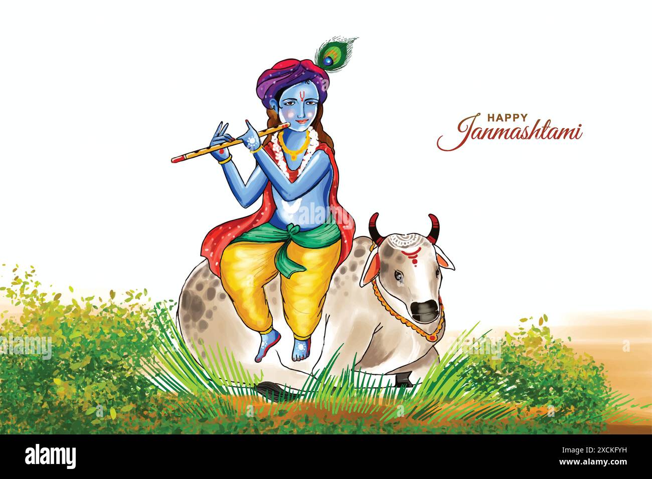 Illustrazione vettoriale di Shree Krishna per Janmashtami Illustrazione Vettoriale