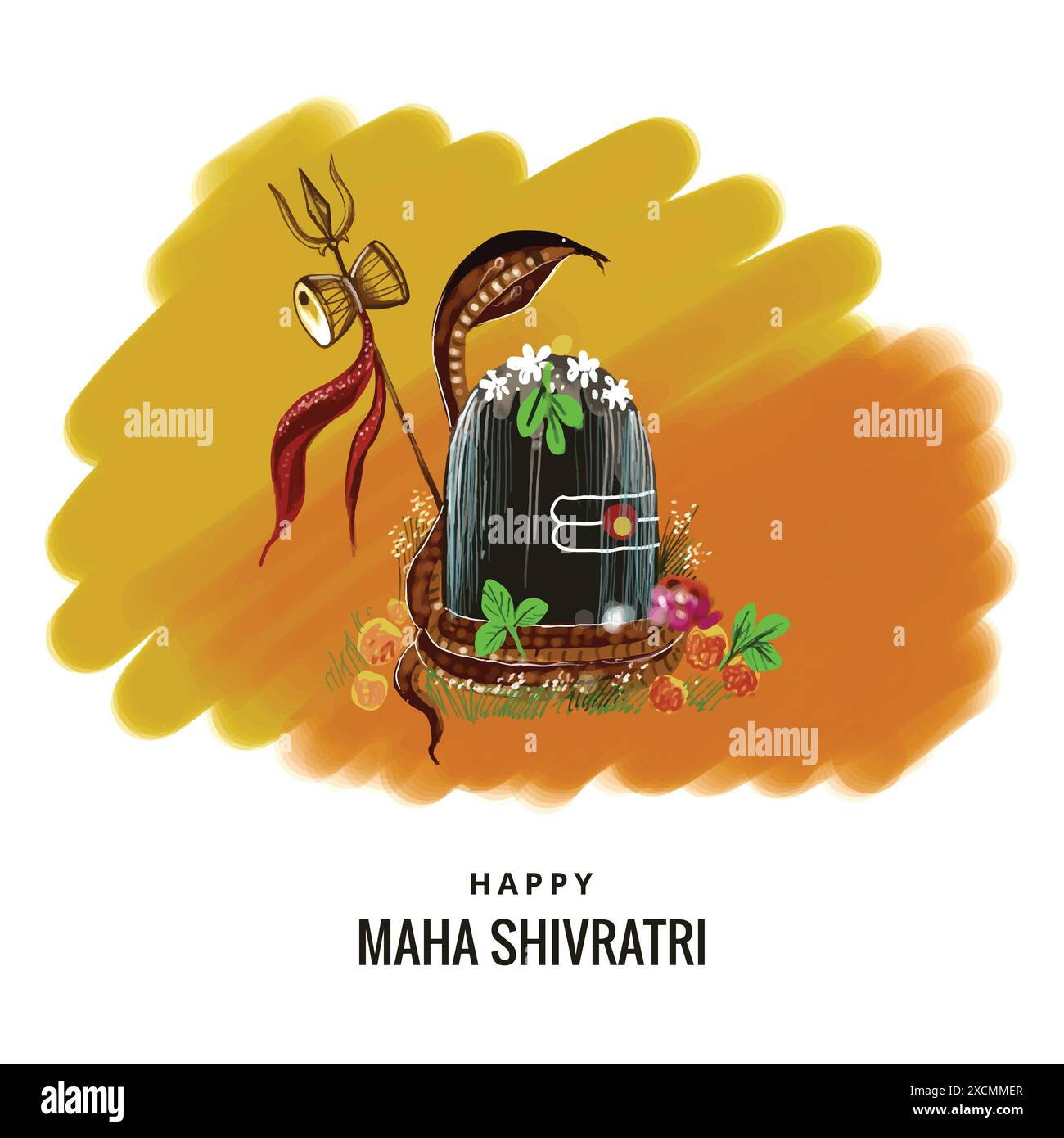 Sfondo del festival Maha shivratri con design di carte shiv ling Illustrazione Vettoriale