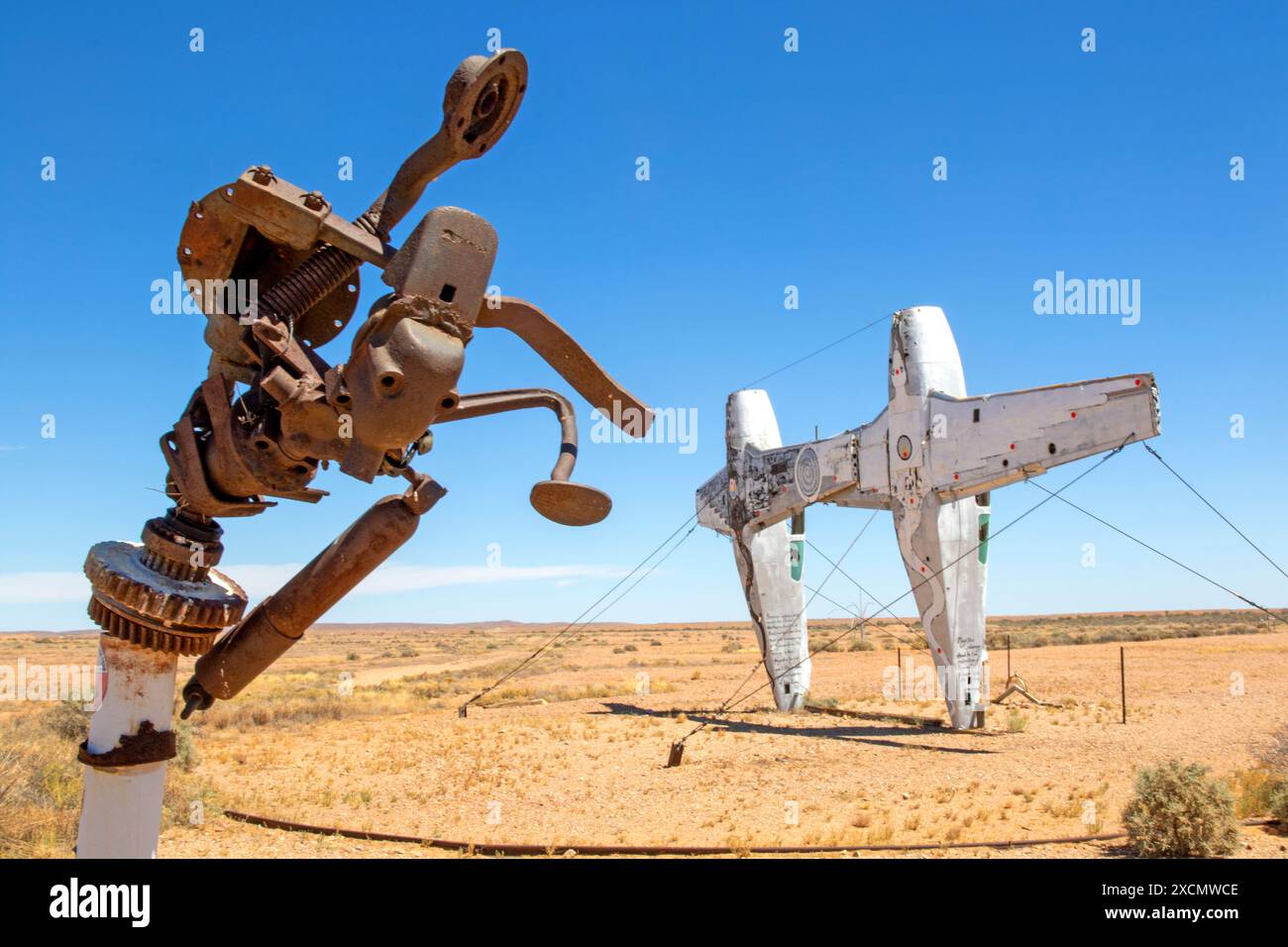Parco delle sculture di Mutonia lungo la pista di Oodnadatta Foto Stock