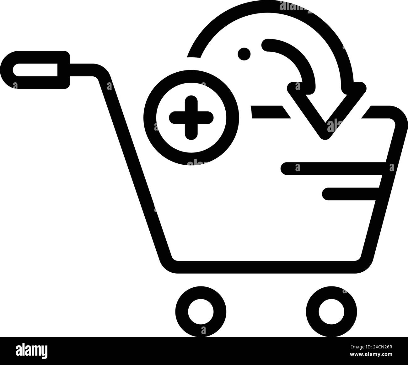 Icona per aggiungere al carrello, carrello Illustrazione Vettoriale