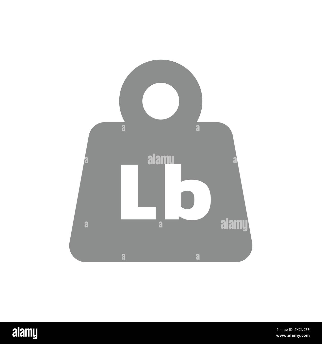 Kettlebell con icona vettoriale LB. Simbolo del peso in libbre o del peso massimo. Illustrazione Vettoriale