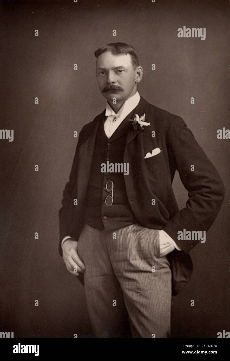Jerome Klapka Jerome (1859-1927) romanziere, drammaturgo e scrittore inglese. Autore di "tre uomini in una barca" (1889). Da "The Cabinet Portrait Gallery" (Londra, 1890-1894). Woodburytype dopo la fotografia di W & D Downey. British Literature Fiction Theatre Foto Stock