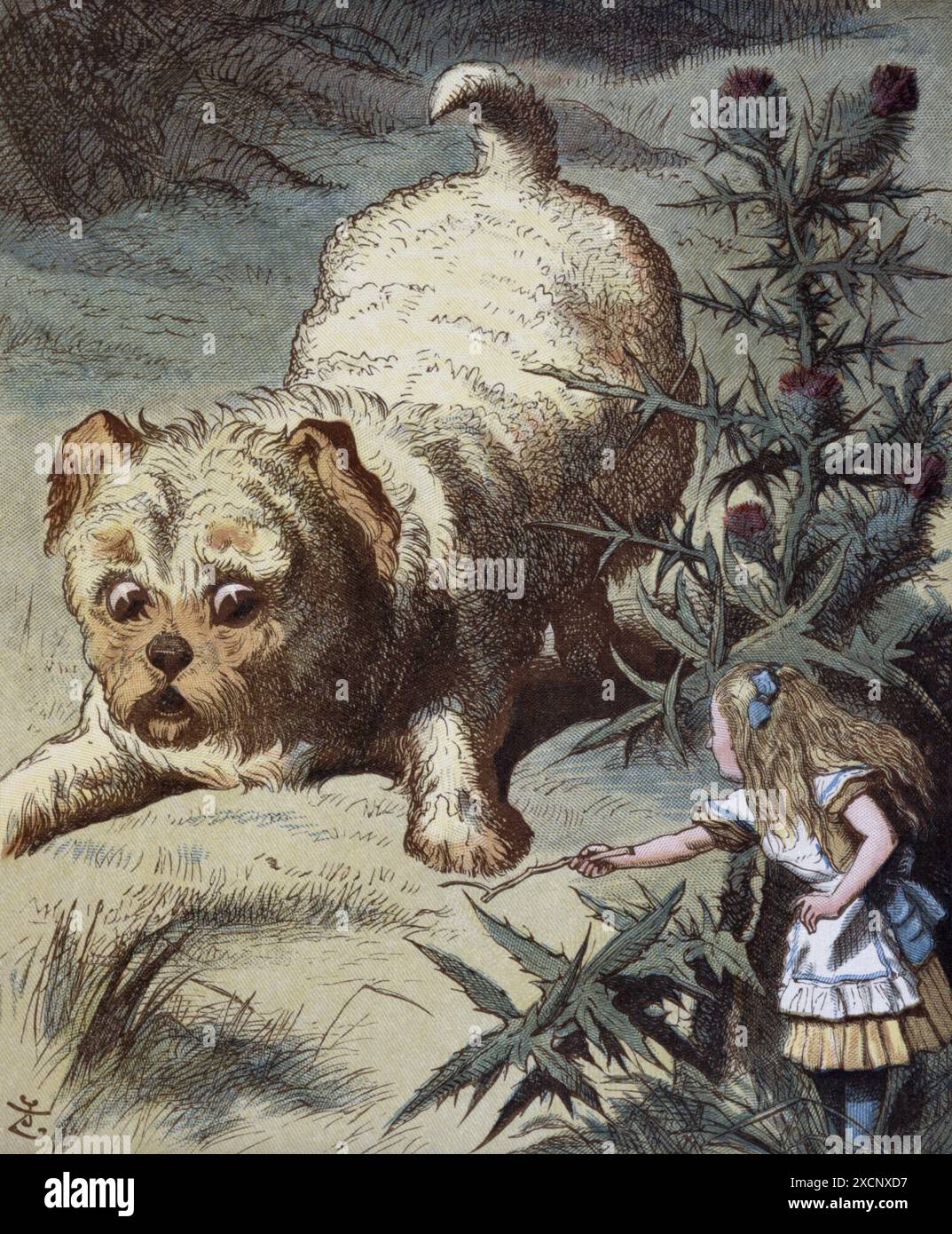 Illustrazione di Tenniel, dal 1890 edizione di "Alice nel paese delle meraviglie" da Lewis Carroll. Foto Stock
