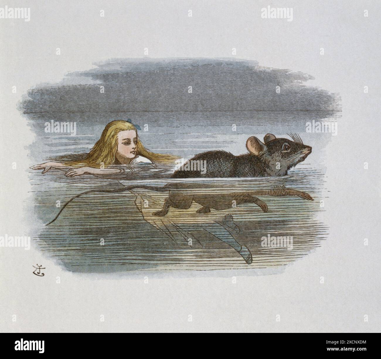 Illustrazione di Tenniel, dal 1890 edizione di "Alice nel paese delle meraviglie" da Lewis Carroll. Foto Stock