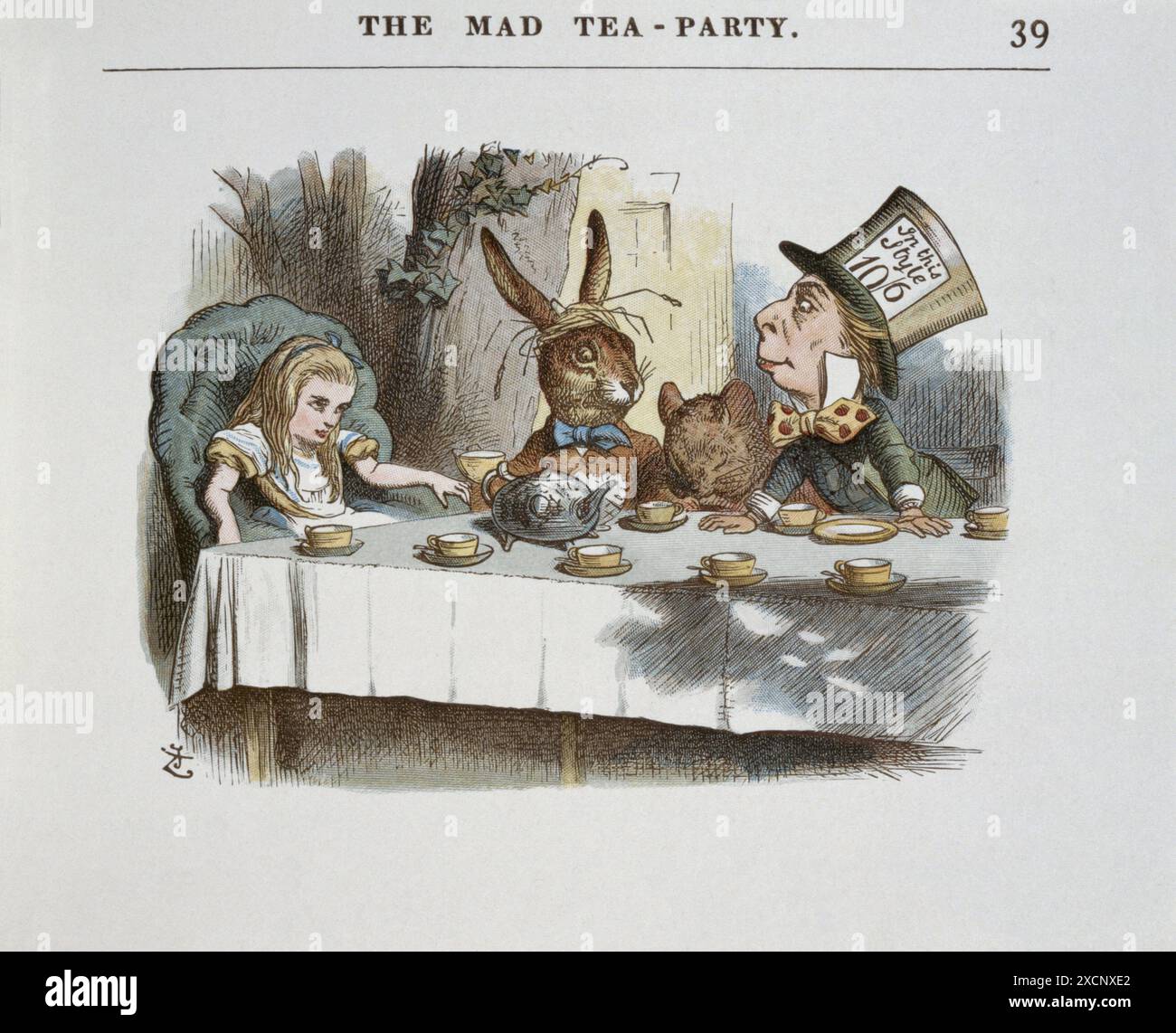 Illustrazione di Tenniel, dal 1890 edizione di "Alice nel paese delle meraviglie" da Lewis Carroll. Foto Stock