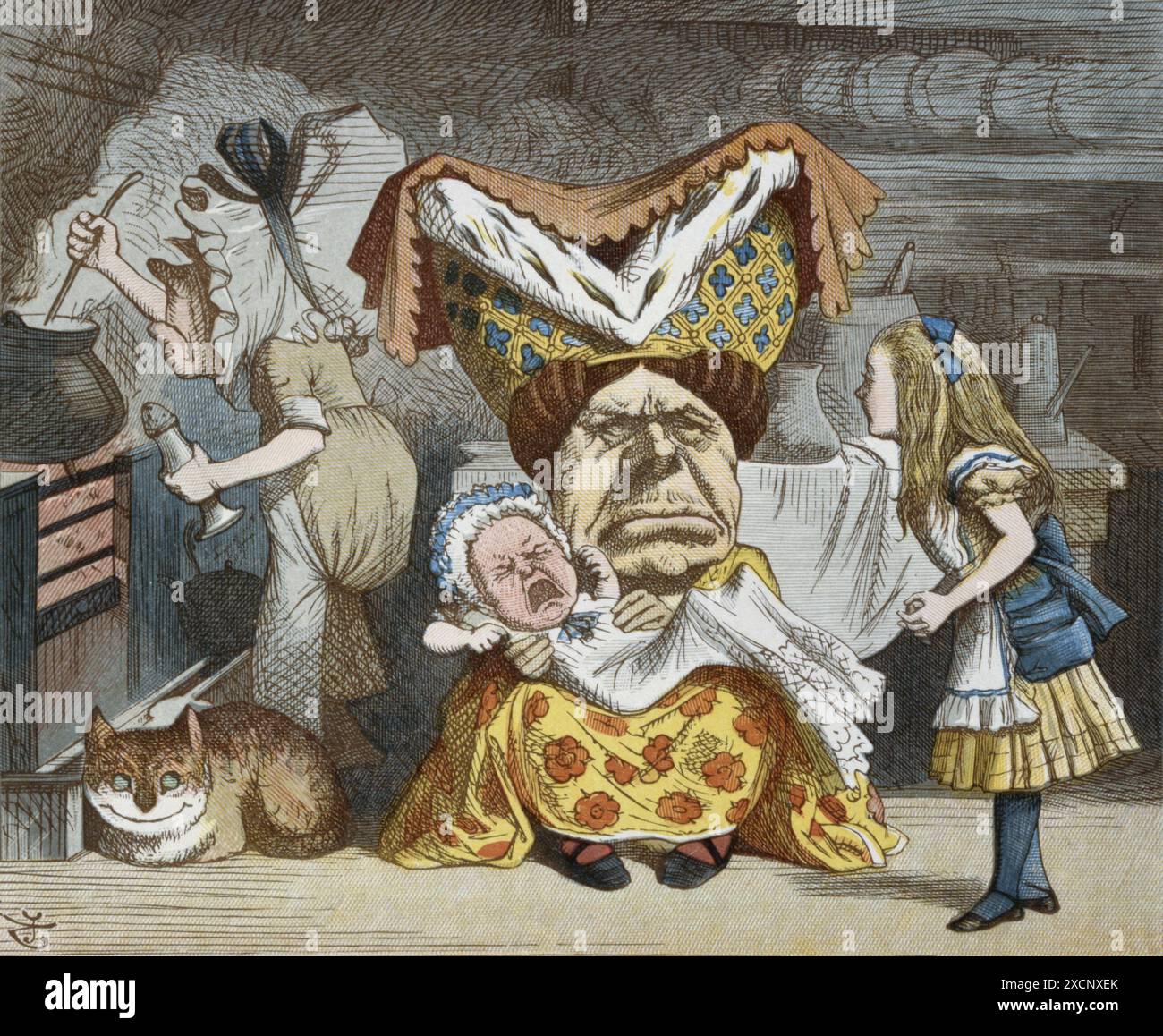 Illustrazione di Tenniel, dal 1890 edizione di "Alice nel paese delle meraviglie" da Lewis Carroll. Foto Stock