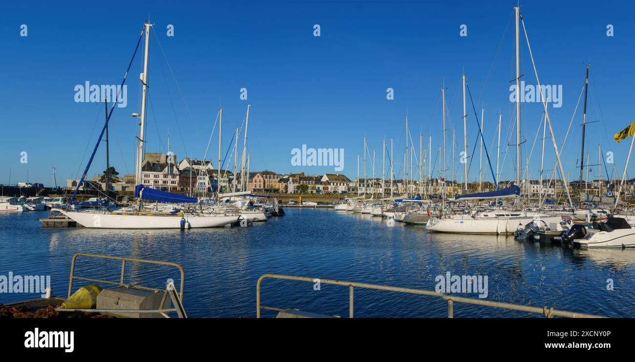 Francia, Bretagna, parte meridionale del dipartimento Finistère, Concarneau, quai Pénéroff, marina, Foto Stock