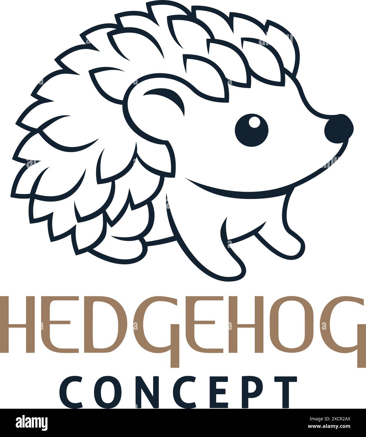 Illustrazione Mascotte icona Hedgehog Animal Design Illustrazione Vettoriale