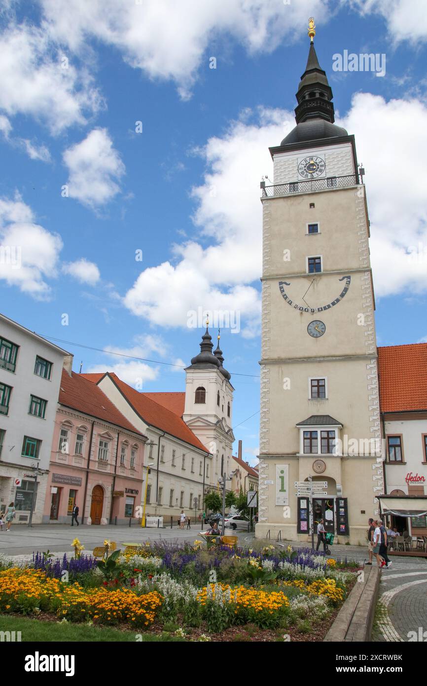 Colonna della Santissima Trinità e Chiesa della Trinità a Trnava, Slovacchia Foto Stock