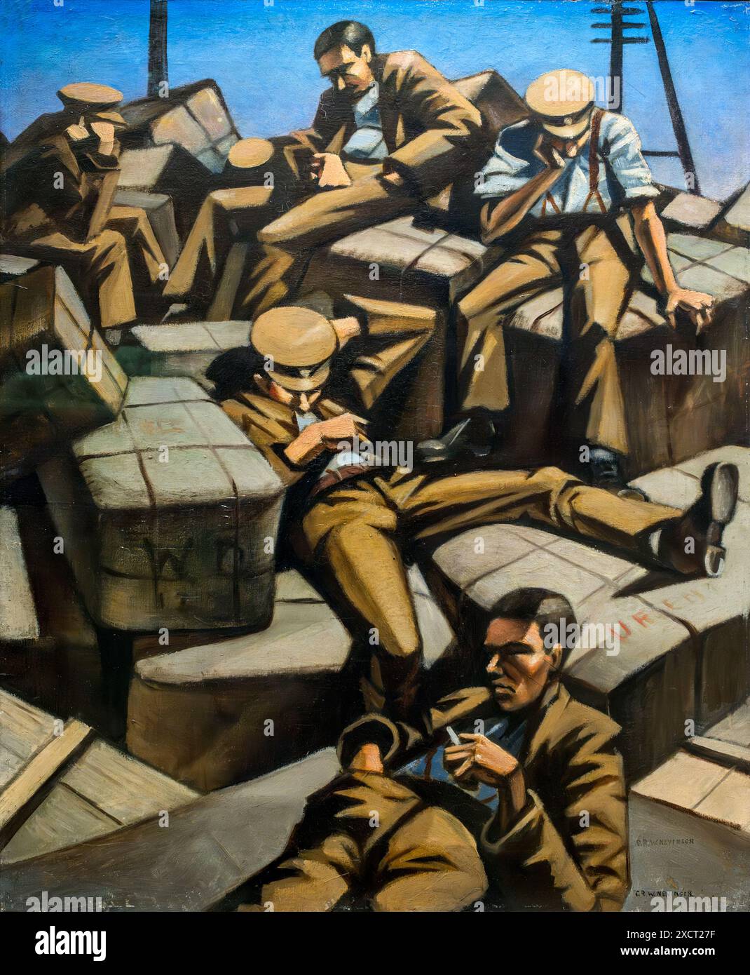 Cane stanco di Christopher R. W. Nevinson (1889-1946), olio su tela, 1916 Foto Stock