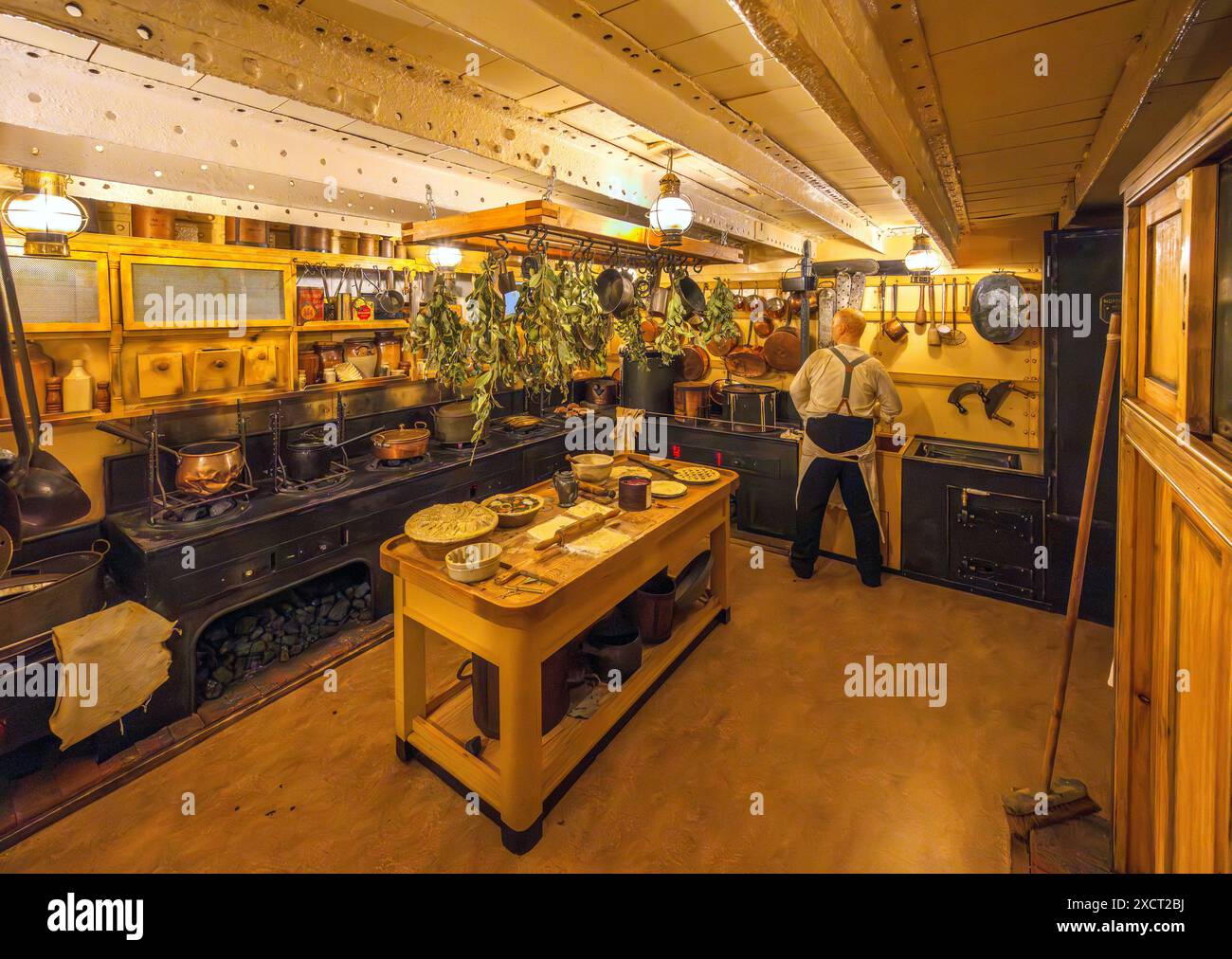 La cucina delle SS Great Britain, Bristol, Inghilterra, Regno Unito Foto Stock